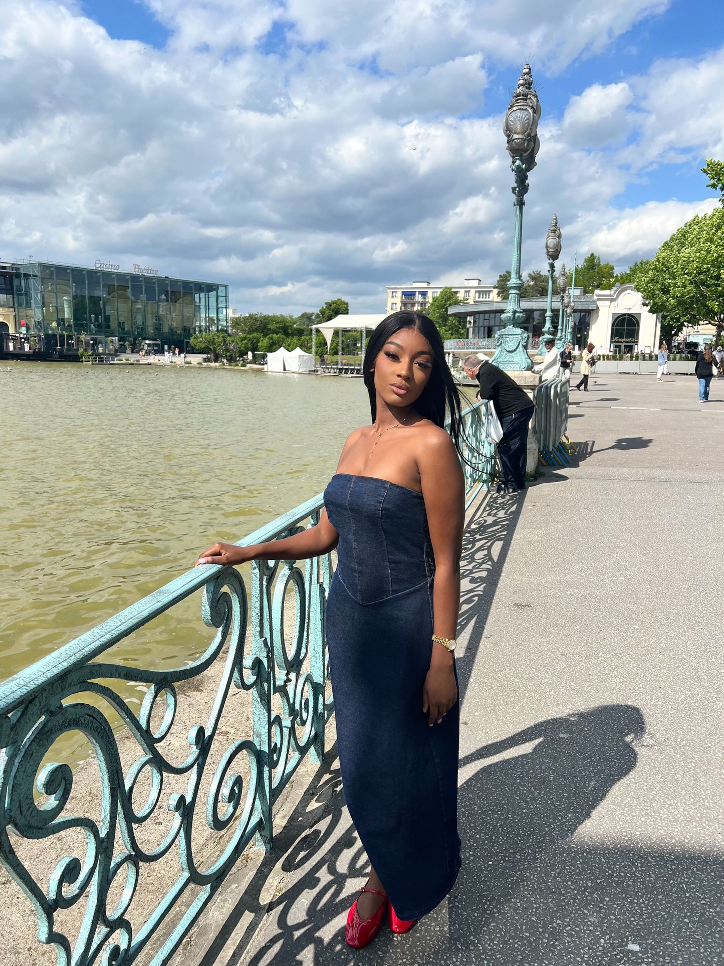 Robe en jean bustier