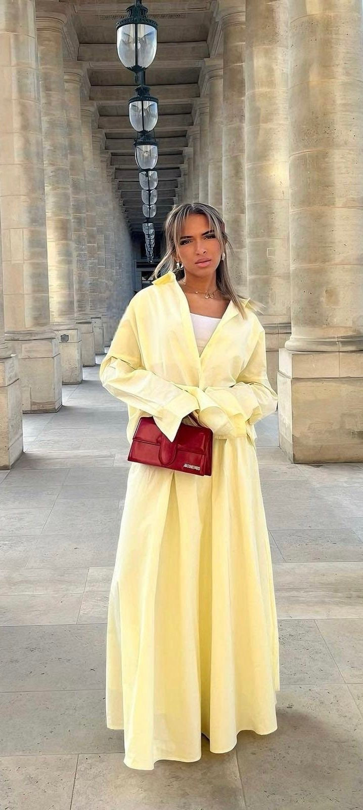 Chemise oversize jaune