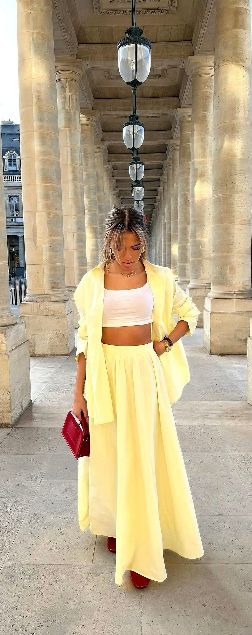 Jupe oversize jaune