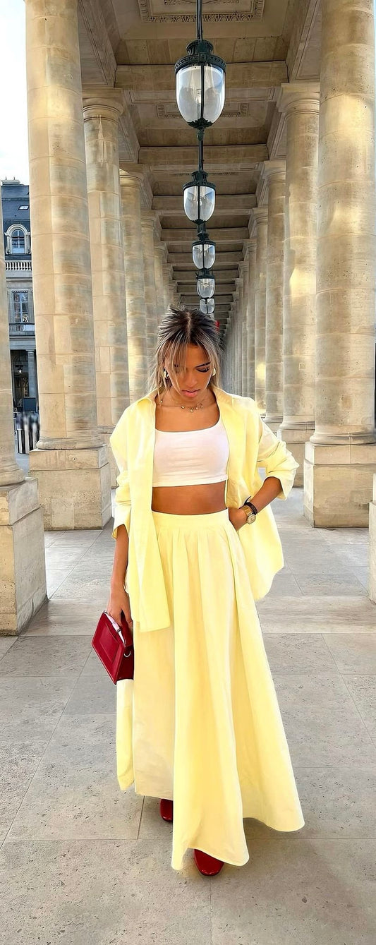 Jupe oversize jaune