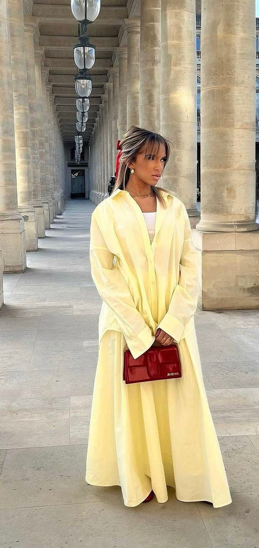 Chemise oversize jaune